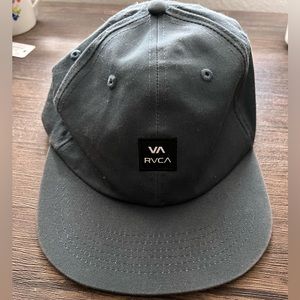 RVCA 6 paneled flat billed claspback hat